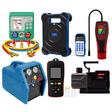 Aprvtio AHTS-100 PRO DC 12CFM HVAC Tool Set with Digital Manifold, K-type Thermometer, Refrigerant Leak Detector, Recovery Machine, Dual Stage DC 6CFM Vacuum Pump, Refrigerant Scale with Bubble Level (Pre-order)